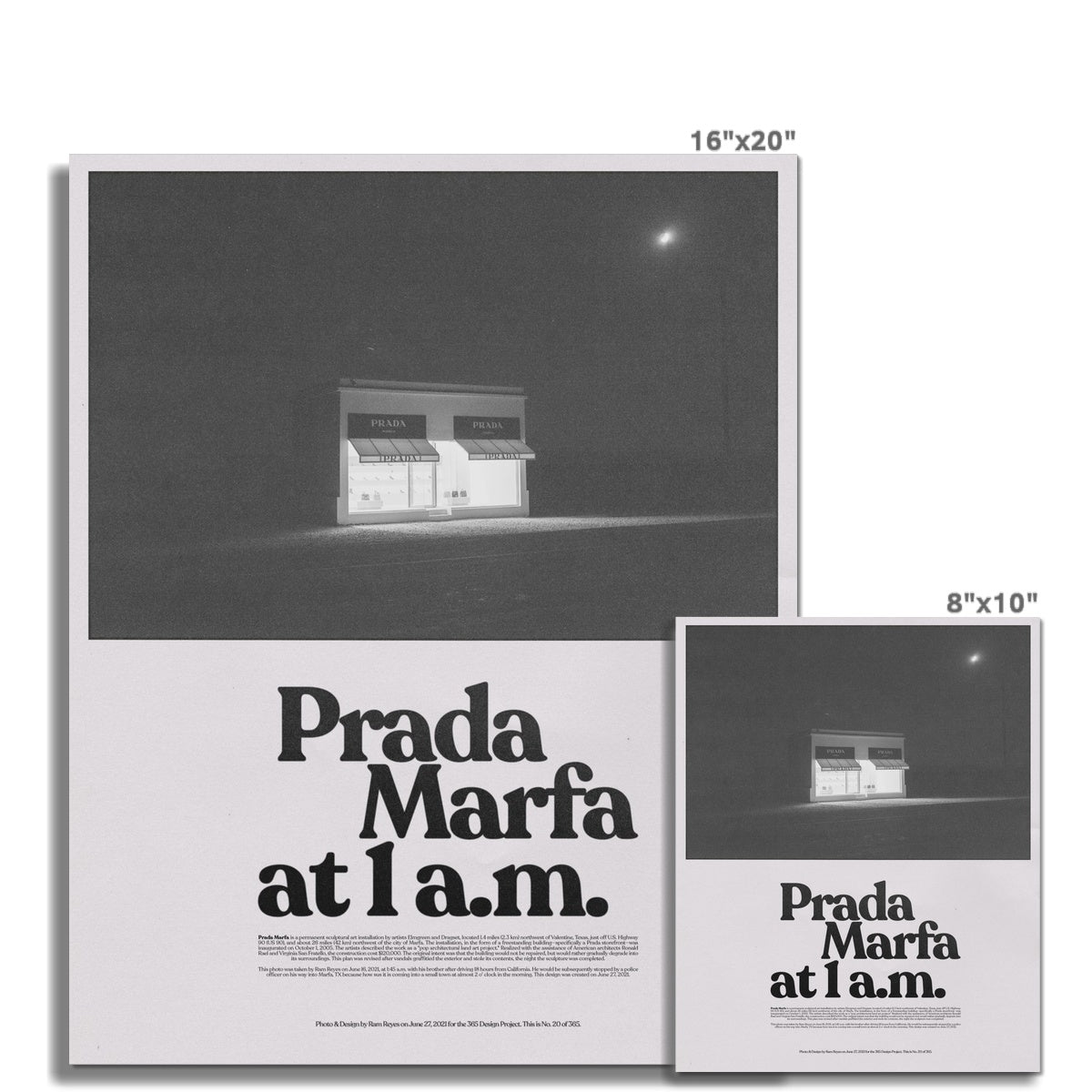 No. 020 Prada Marfa at 1 A.M. Poster