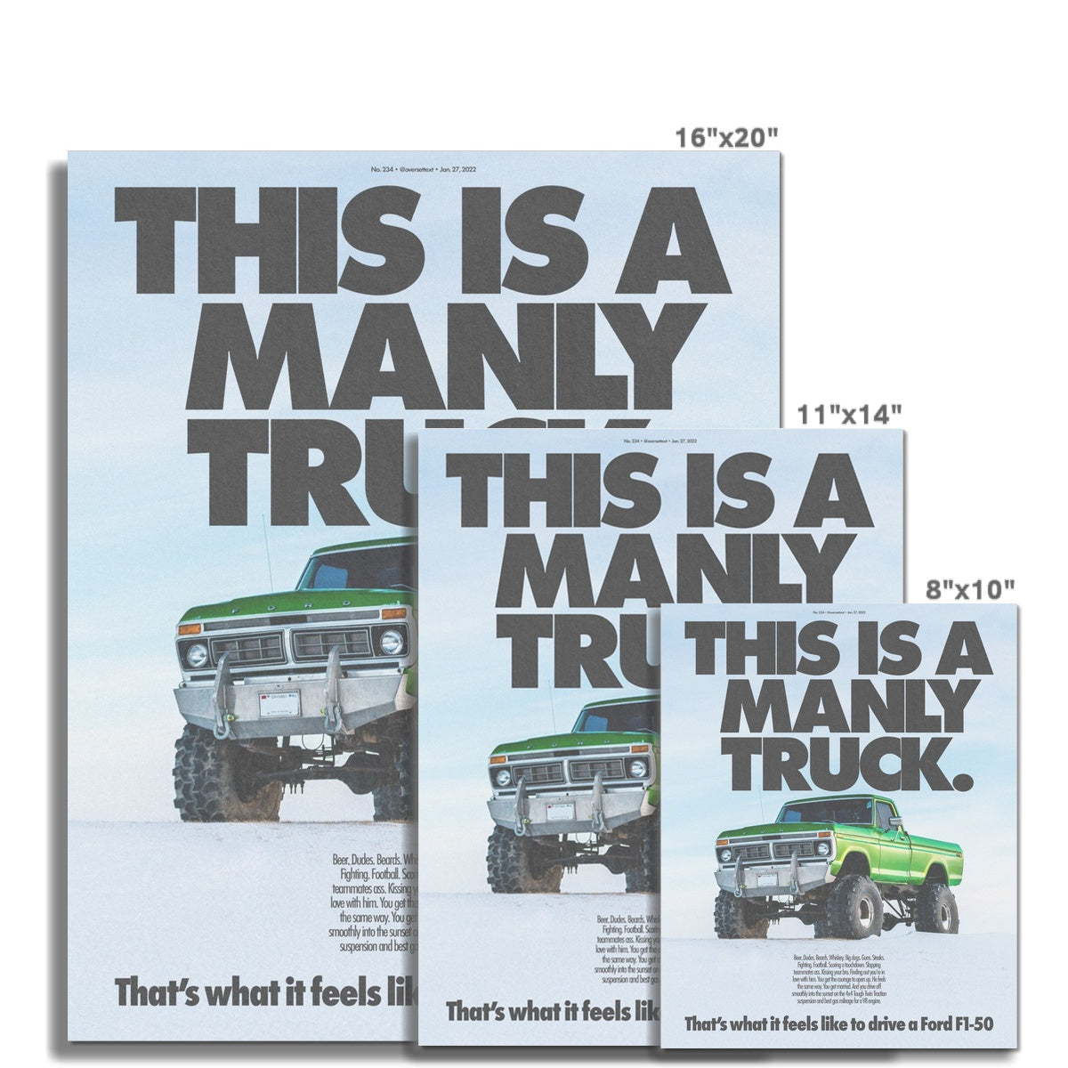 No. 234 This is a Manly Truck Poster