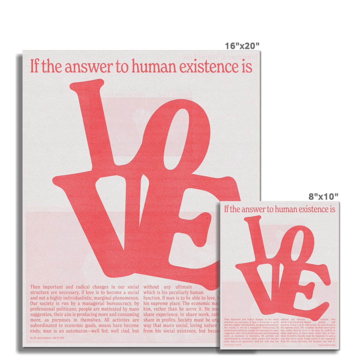 No. 041 Love is the Answer Poster