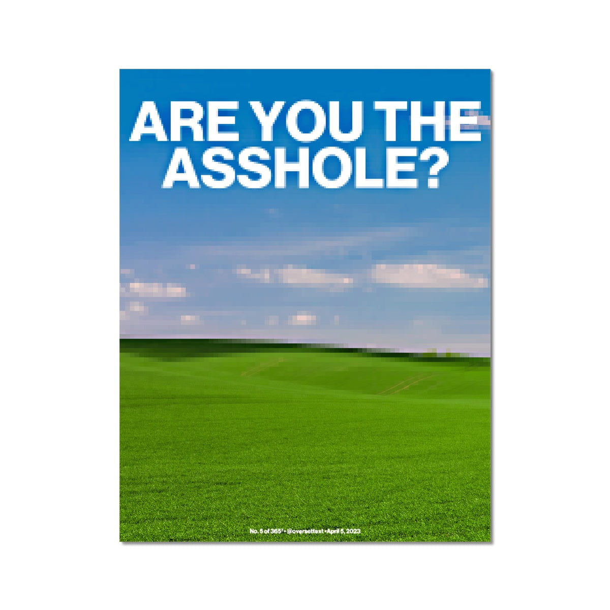 No. 005³ Are You the Asshole Poster – The Oversettext Store