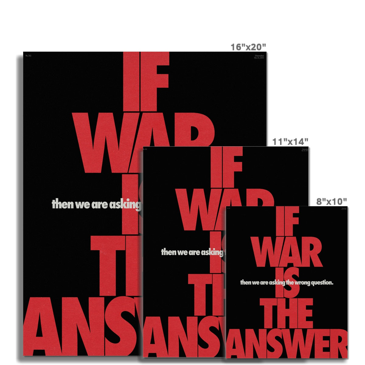 No. 263 If War is the Answer Poster