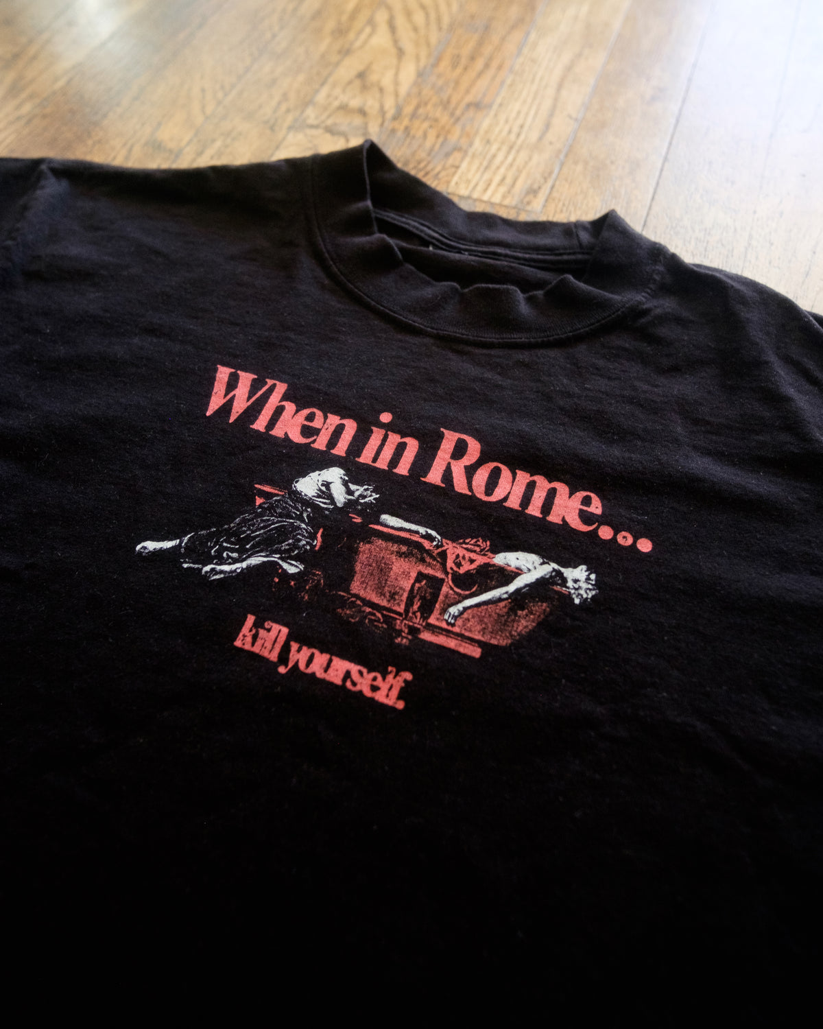When In Rome Text When in Rome... T-Shirt – The Oversettext Store
