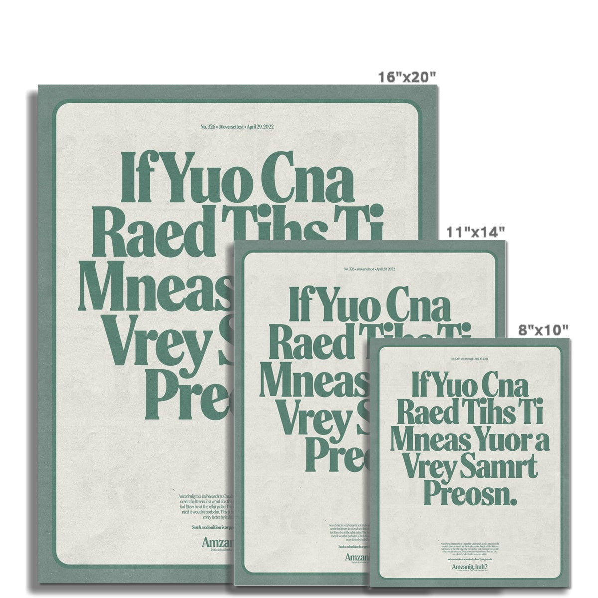 No. 326 If Yuo Cna Raed Tihs Poster