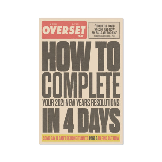 No. 203 New Years Resolution in 4 Days Poster
