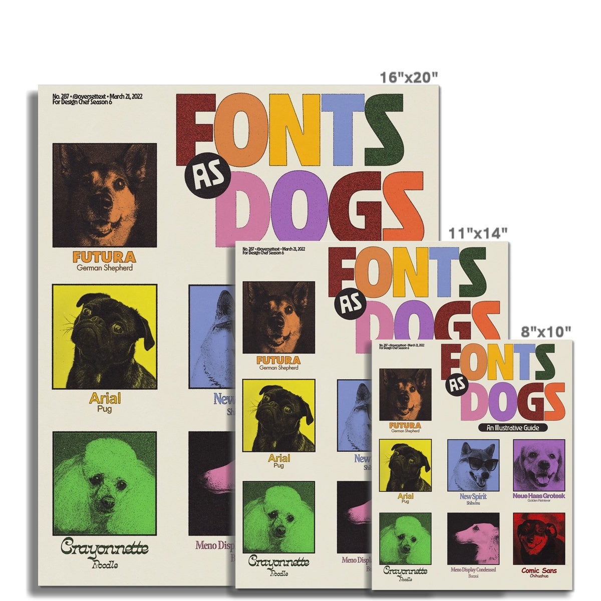 No. 287 Fonts as Dogs Poster