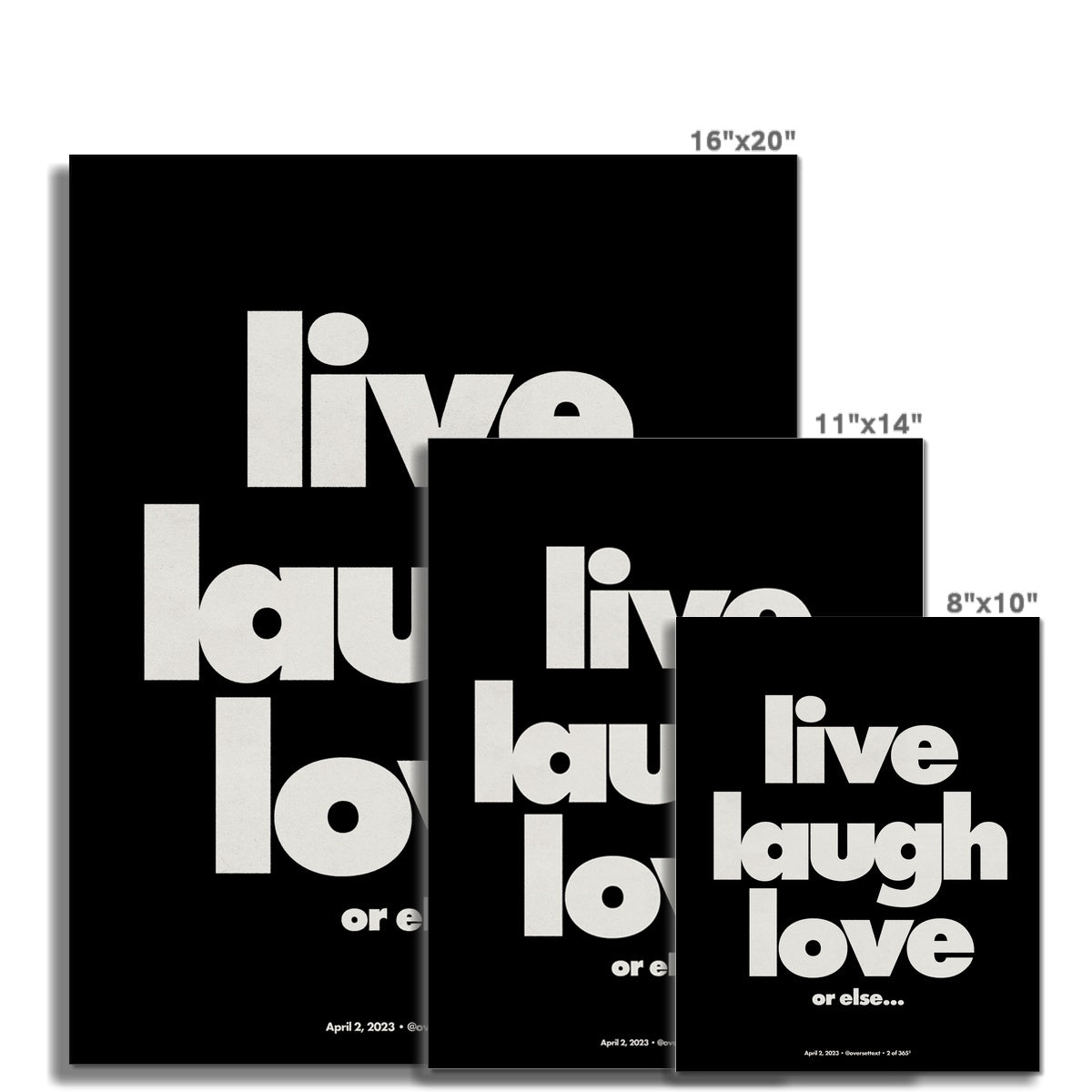 No. 002³ Live Laugh Love Poster