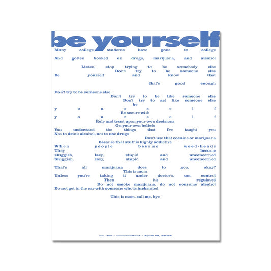 No. 019³ be yourself Poster