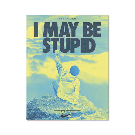 No. 110 I May Be Stupid Poster