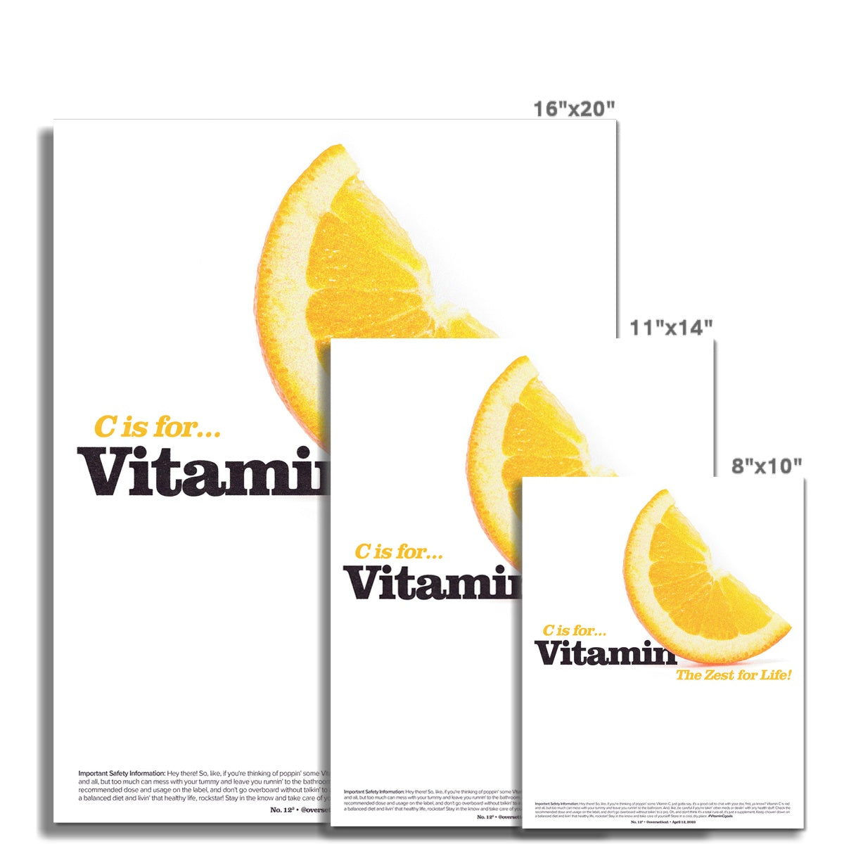 No. 012³ C is for Vitamin C Poster