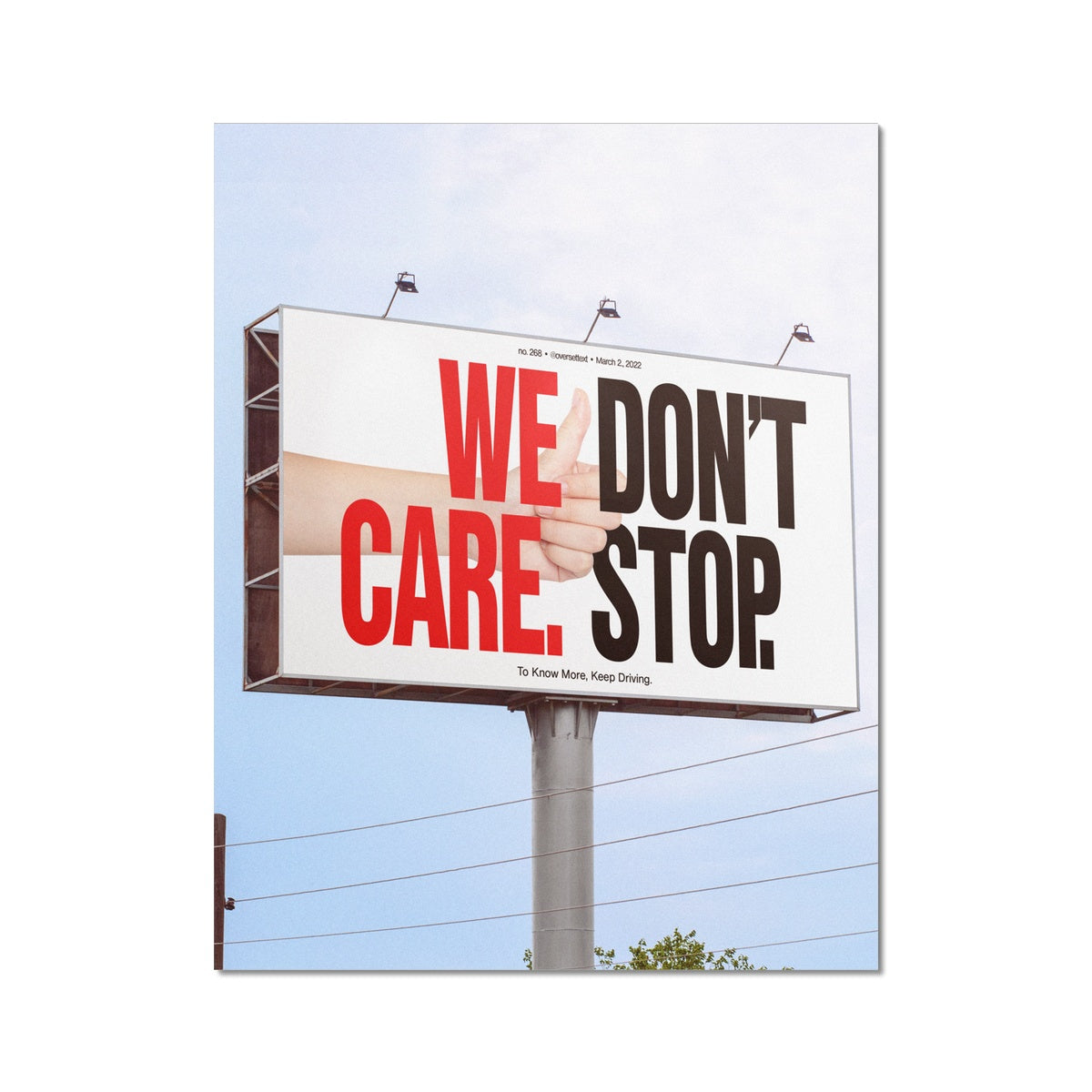 No. 268 We Care. Don't Stop Poster