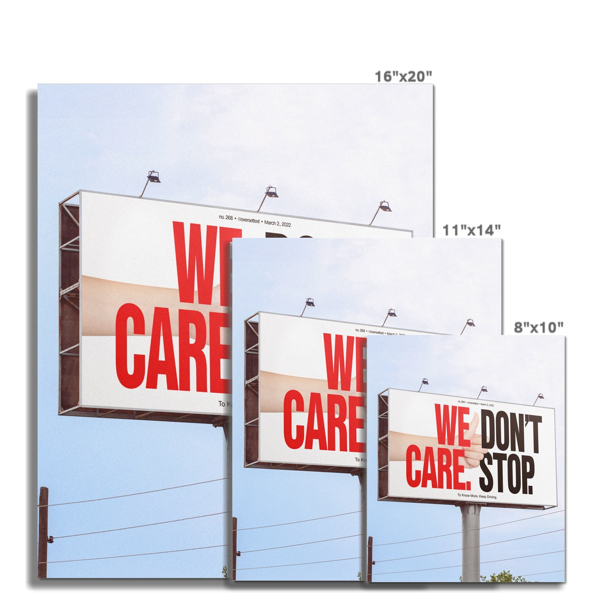 No. 268 We Care. Don't Stop Poster